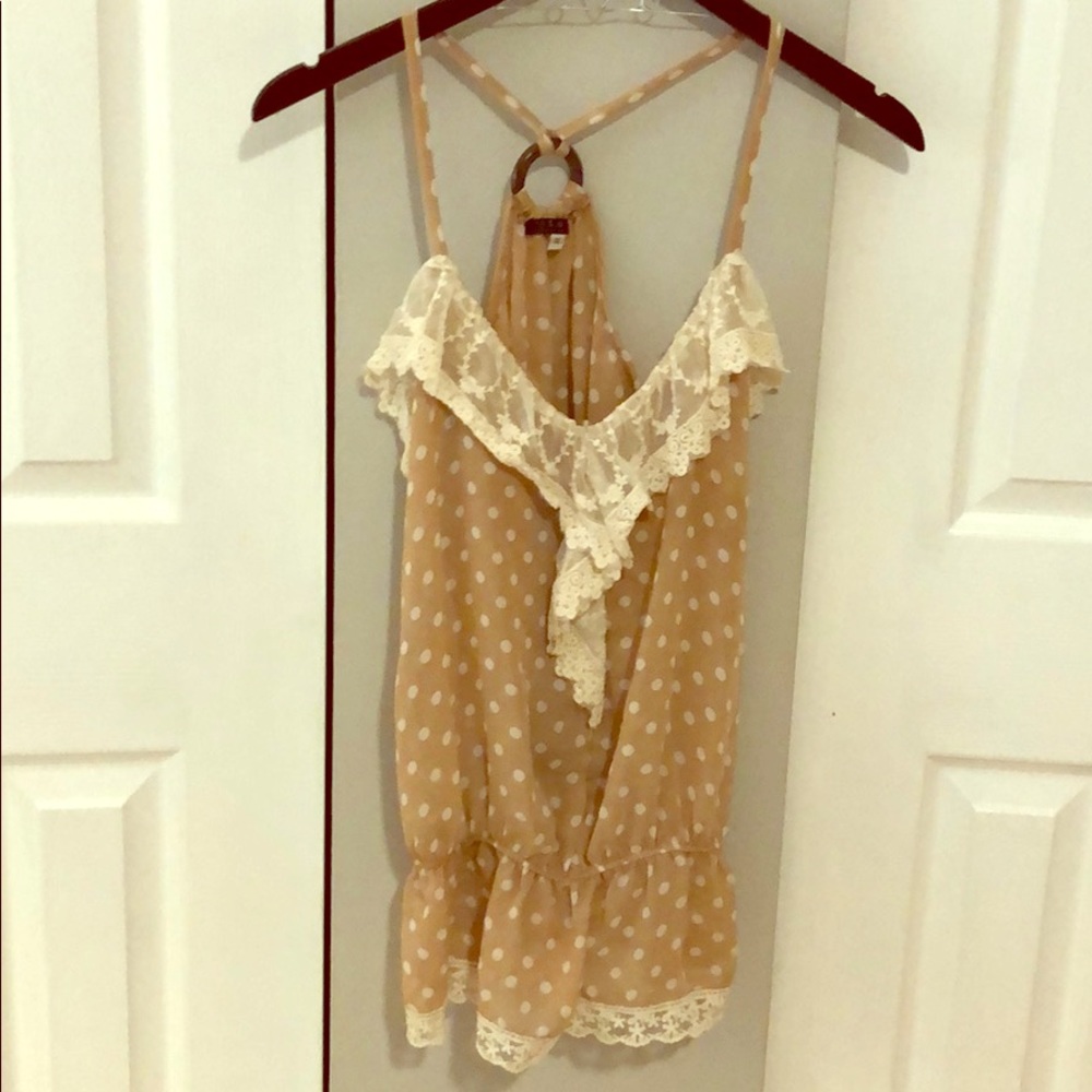 Polka Dot Ruffle Top